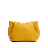 Sunshine | Leather makeup bag with folded sides and zipper closure