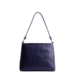 Cobalt Small | Triangular shoulder bag with antiqued brass finished hardware