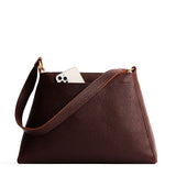 Coldbrew Large | Large triangular shoulder bag with antiqued brass finished hardware