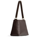 Grizzly Large | Large triangular shoulder bag with antiqued brass finished hardware