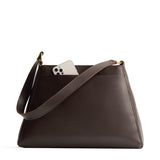 Grizzly Large | Large triangular shoulder bag with antiqued brass finished hardware