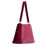 Orchid Large | Large triangular shoulder bag with antiqued brass finished hardware