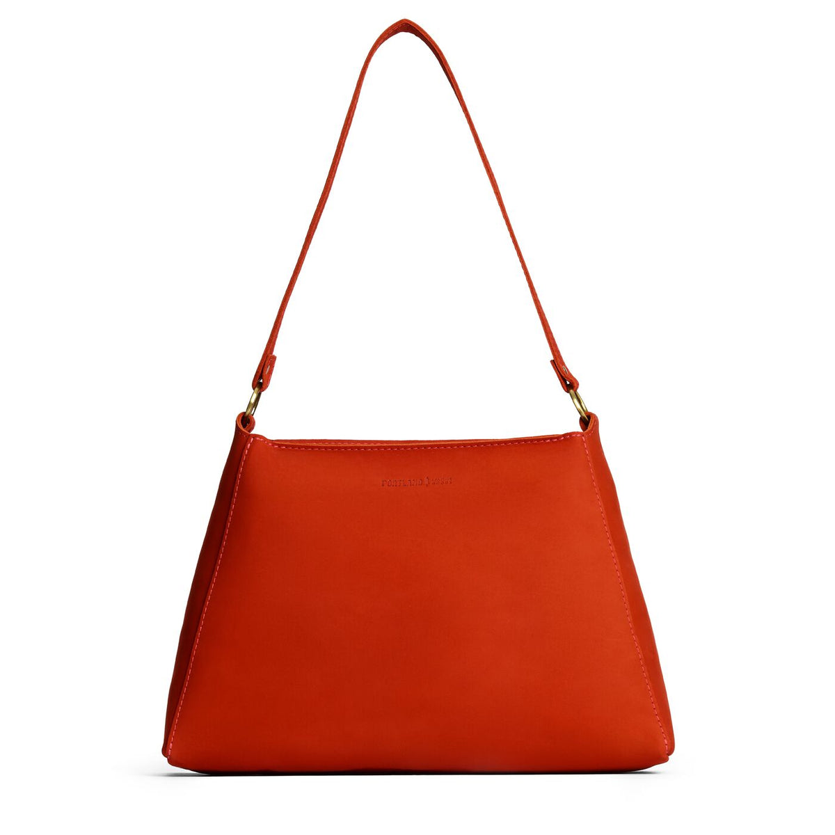 Paprika*Large | Large triangular shoulder bag with antiqued brass finished hardware