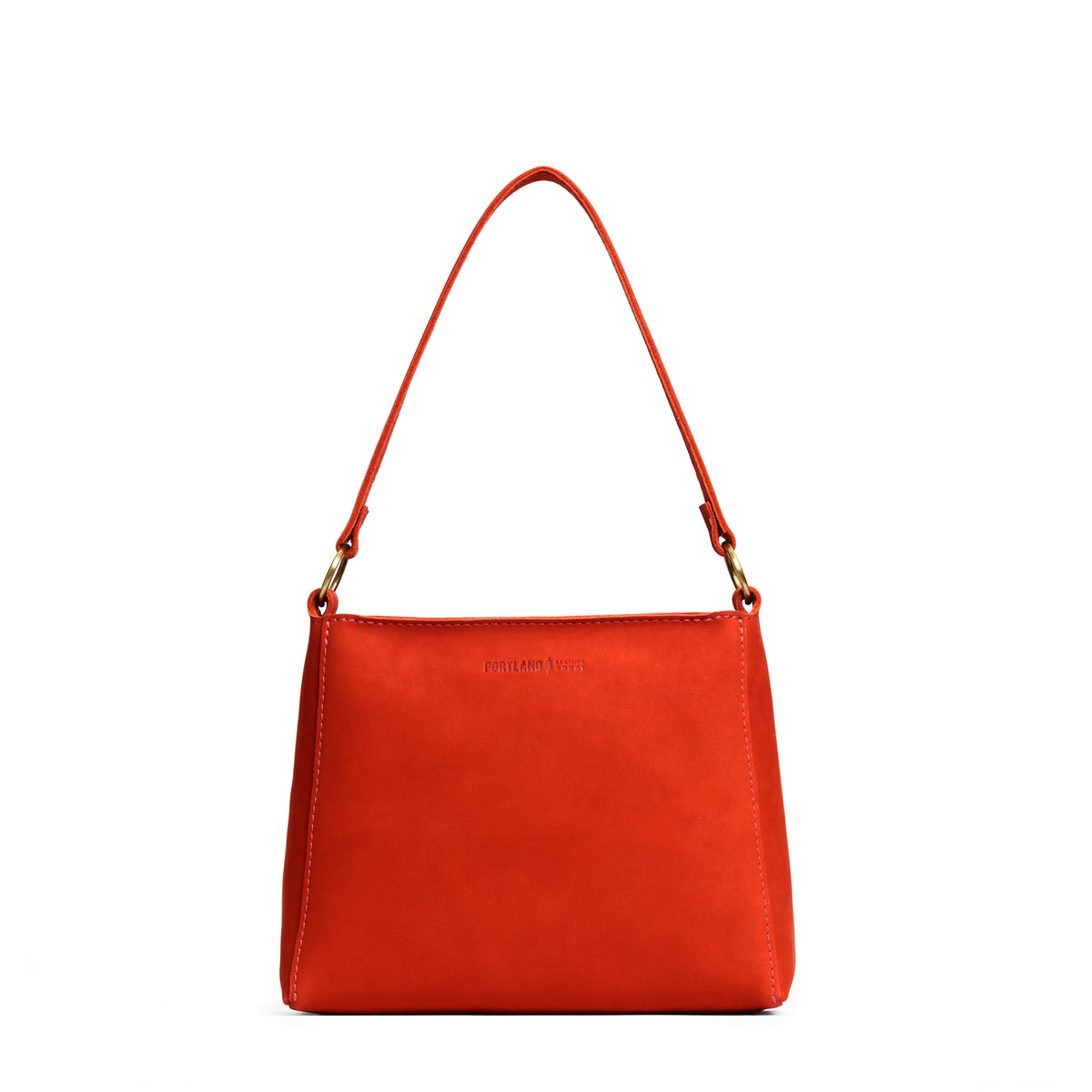 Paprika*Small | Triangular shoulder bag with antiqued brass finished hardware