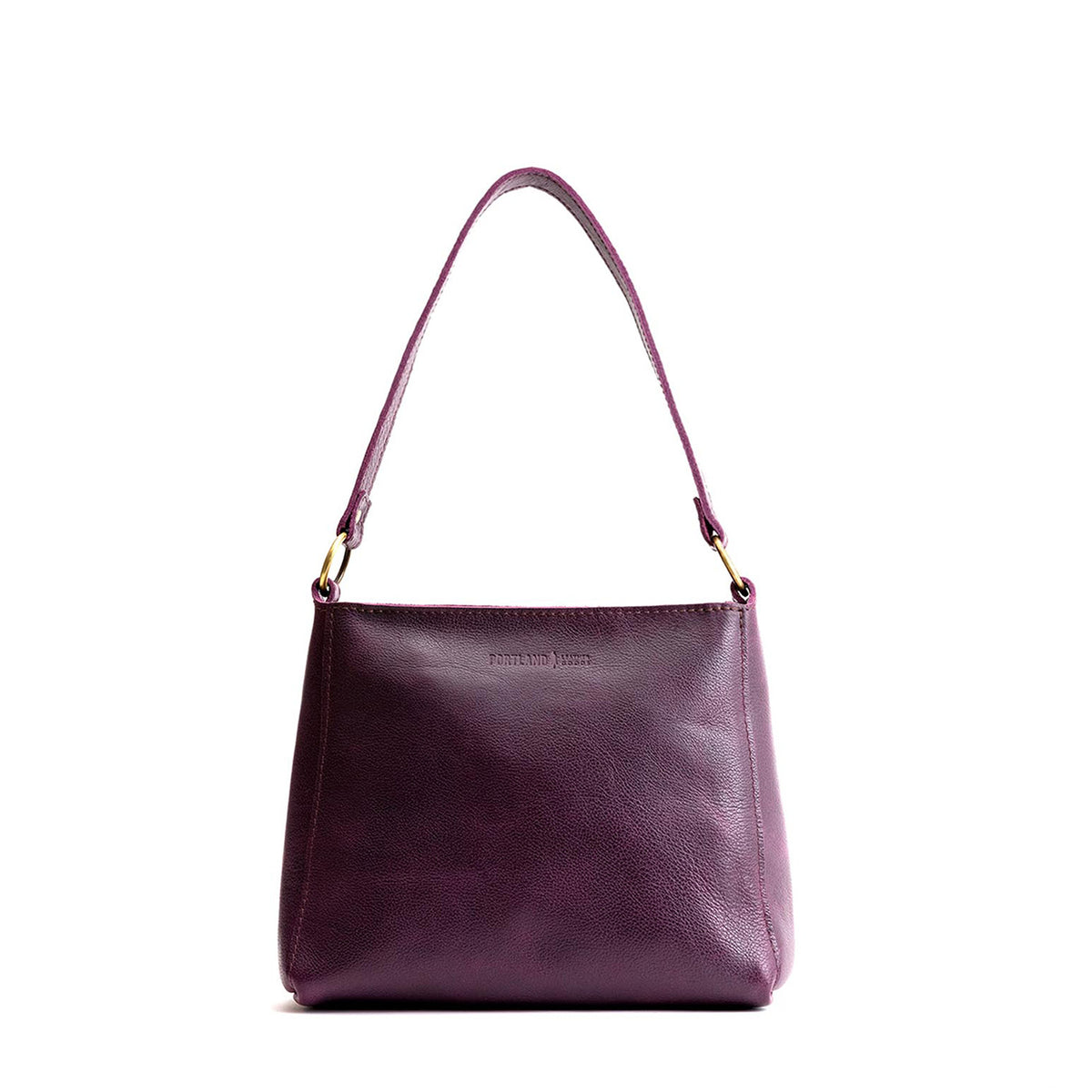 Plum*Small | Triangular shoulder bag with antiqued brass finished hardware