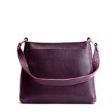 Plum Small | Triangular shoulder bag with antiqued brass finished hardware