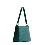 Sea Glass Small | Triangular shoulder bag with antiqued brass finished hardware