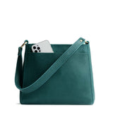 Sea Glass Small | Triangular shoulder bag with antiqued brass finished hardware
