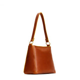 Sienna Small | Triangular shoulder bag with antiqued brass finished hardware