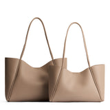 Stone | Side by side comparison of both sizes of wide totes