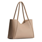 Stone Large | Large wide tote with leather straps and snap closure