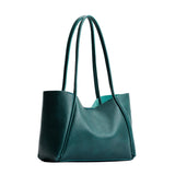 Sea Glass Medium | Wide tote with leather straps and snap closure