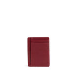 Red Rock | Vertical leather card holder on a white background