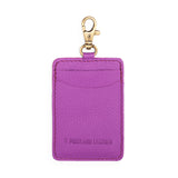 Cattleya | A leather card holder with a swivel lobster clasp on a white background