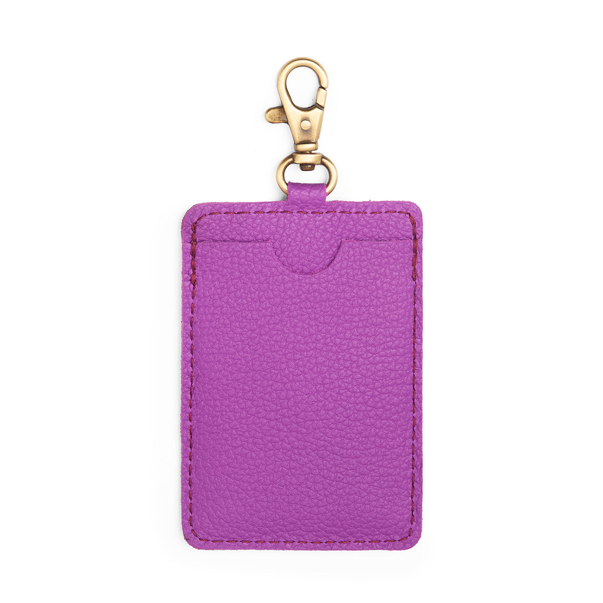 Cattleya | A leather card holder with a swivel lobster clasp on a white background