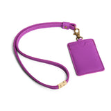 Cattleya | A leather lanyard attached to a matching card holder on a white background