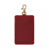 Phoenix | A leather card holder with a swivel lobster clasp on a white background