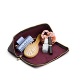 Plum | Triangular shaped pouch with extra long zipper
