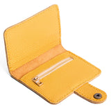 Sunshine | Small leather bifold wallet with snap open