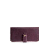 Plum | Leather wallet with snap closed