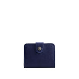 Cobalt | Small leather wallet with snap closure
