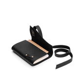 Pebbled--black Small | Wrap Journal open