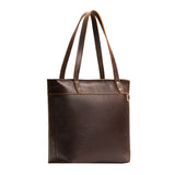 Coldbrew Medium Zipper | Leather tote bag with riveted straps and exterior key loop