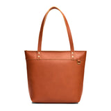 Honey Medium Zipper | Leather tote bag with riveted straps and exterior key loop
