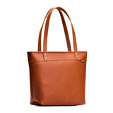 Honey Medium Zipper | Leather tote bag with riveted straps and exterior key loop