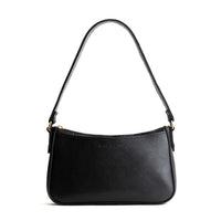 Pebbled--black*Small | Petite bean shaped shoulder bag with a zipper closure
