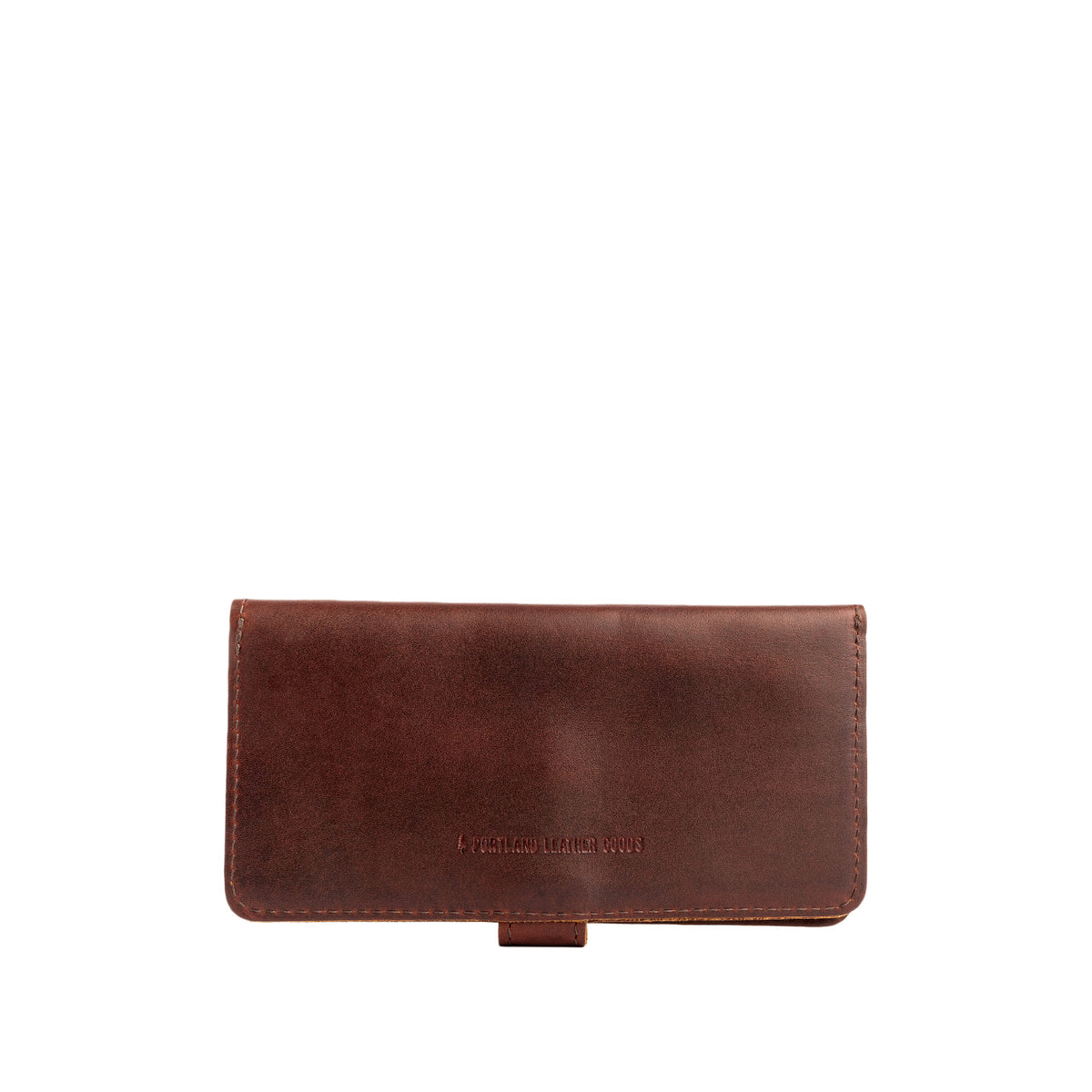 Cognac | Back of closed leather wallet