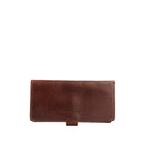 Cognac | Back of closed leather wallet
