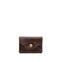 Coldbrew | Small leather card wallet with scalloped edge