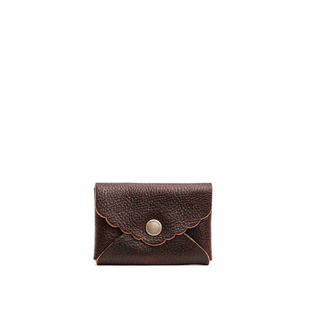 Coldbrew | Small leather card wallet with scalloped edge