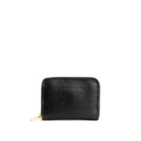 Pebbled--black | Small leather wallet with zipper and PLG logo