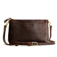  Coldbrew*Small | Zip top petite crossbody bag with detachable strap