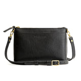  Pebbled--black Small | Zip top petite crossbody bag with detachable strap