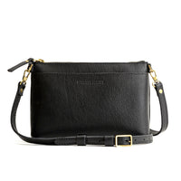  Pebbled--black*Small | Zip top petite crossbody bag with detachable strap